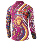 Brisbane Lions ANZAC Day Button Sweatshirt Indigenous Poppy Remembrance Lion Warrior