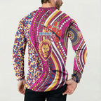 Brisbane Lions ANZAC Day Button Sweatshirt Indigenous Poppy Remembrance Lion Warrior