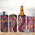 Brisbane Lions ANZAC Day 4 in 1 Can Cooler Tumbler Indigenous Poppy Remembrance Lion Warrior