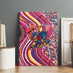 Brisbane Lions ANZAC Day Canvas Wall Art Indigenous Poppy Remembrance Lion Warrior