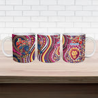 Brisbane Lions ANZAC Day Ceramic Mug Indigenous Poppy Remembrance Lion Warrior