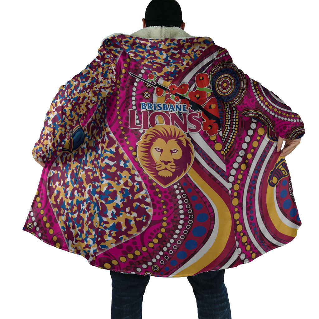 Brisbane Lions ANZAC Day Cloak Indigenous Poppy Remembrance Lion Warrior