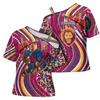 Brisbane Lions ANZAC Day Cross Shoulder Shirt Indigenous Poppy Remembrance Lion Warrior