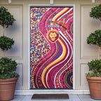 Brisbane Lions ANZAC Day Door Cover Indigenous Poppy Remembrance Lion Warrior