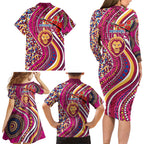 Brisbane Lions ANZAC Day Family Matching Long Sleeve Bodycon Dress and Hawaiian Shirt Indigenous Poppy Remembrance Lion Warrior