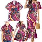 Brisbane Lions ANZAC Day Family Matching Mermaid Dress and Hawaiian Shirt Indigenous Poppy Remembrance Lion Warrior