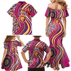 Brisbane Lions ANZAC Day Family Matching Mermaid Dress and Hawaiian Shirt Indigenous Poppy Remembrance Lion Warrior