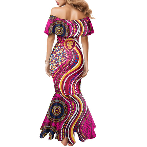 Brisbane Lions ANZAC Day Family Matching Mermaid Dress and Hawaiian Shirt Indigenous Poppy Remembrance Lion Warrior