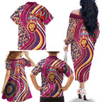 Brisbane Lions ANZAC Day Family Matching Off The Shoulder Long Sleeve Dress and Hawaiian Shirt Indigenous Poppy Remembrance Lion Warrior