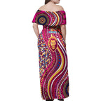 Brisbane Lions ANZAC Day Family Matching Off Shoulder Maxi Dress and Hawaiian Shirt Indigenous Poppy Remembrance Lion Warrior