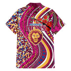 Brisbane Lions ANZAC Day Family Matching Puletasi and Hawaiian Shirt Indigenous Poppy Remembrance Lion Warrior