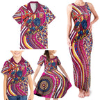 Brisbane Lions ANZAC Day Family Matching Tank Maxi Dress and Hawaiian Shirt Indigenous Poppy Remembrance Lion Warrior