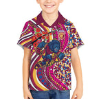 Brisbane Lions ANZAC Day Kid Hawaiian Shirt Indigenous Poppy Remembrance Lion Warrior