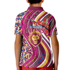 Brisbane Lions ANZAC Day Kid Polo Shirt Indigenous Poppy Remembrance Lion Warrior