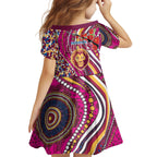 Brisbane Lions ANZAC Day Kid Short Sleeve Dress Indigenous Poppy Remembrance Lion Warrior