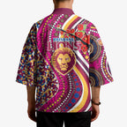 Brisbane Lions ANZAC Day Kimono Indigenous Poppy Remembrance Lion Warrior