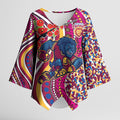 Brisbane Lions ANZAC Day Kimono Sleeve Blouse Indigenous Poppy Remembrance Lion Warrior