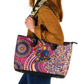 Brisbane Lions ANZAC Day Leather Tote Bag Indigenous Poppy Remembrance Lion Warrior