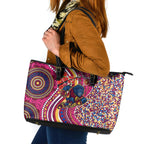 Brisbane Lions ANZAC Day Leather Tote Bag Indigenous Poppy Remembrance Lion Warrior