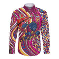 Brisbane Lions ANZAC Day Long Sleeve Button Shirt Indigenous Poppy Remembrance Lion Warrior