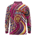 Brisbane Lions ANZAC Day Long Sleeve Polo Shirt Indigenous Poppy Remembrance Lion Warrior
