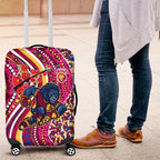 Brisbane Lions ANZAC Day Luggage Cover Indigenous Poppy Remembrance Lion Warrior