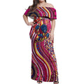 Brisbane Lions ANZAC Day Off Shoulder Maxi Dress Indigenous Poppy Remembrance Lion Warrior