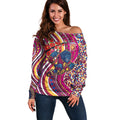 Brisbane Lions ANZAC Day Off Shoulder Sweater Indigenous Poppy Remembrance Lion Warrior