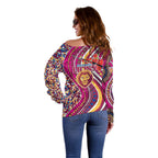 Brisbane Lions ANZAC Day Off Shoulder Sweater Indigenous Poppy Remembrance Lion Warrior