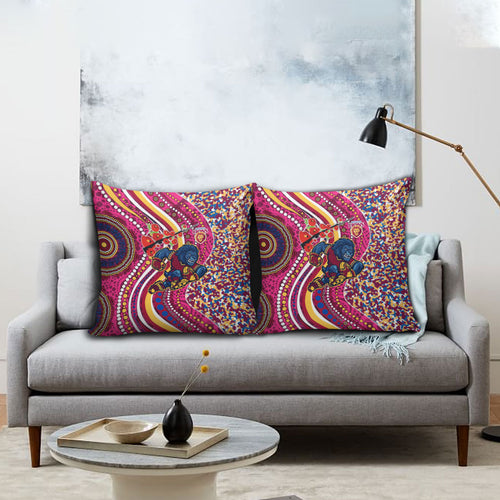 Brisbane Lions ANZAC Day Pillow Cover Indigenous Poppy Remembrance Lion Warrior