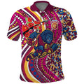 Brisbane Lions ANZAC Day Polo Shirt Indigenous Poppy Remembrance Lion Warrior