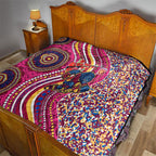 Brisbane Lions ANZAC Day Quilt Indigenous Poppy Remembrance Lion Warrior