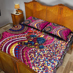 Brisbane Lions ANZAC Day Quilt Bed Set Indigenous Poppy Remembrance Lion Warrior