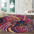 Brisbane Lions ANZAC Day Round Carpet Indigenous Poppy Remembrance Lion Warrior