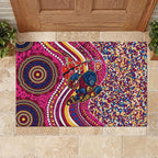 Brisbane Lions ANZAC Day Rubber Doormat Indigenous Poppy Remembrance Lion Warrior