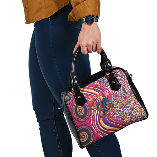Brisbane Lions ANZAC Day Shoulder Handbag Indigenous Poppy Remembrance Lion Warrior