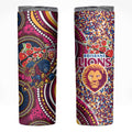 Brisbane Lions ANZAC Day Skinny Tumbler Indigenous Poppy Remembrance Lion Warrior