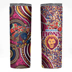 Brisbane Lions ANZAC Day Skinny Tumbler Indigenous Poppy Remembrance Lion Warrior