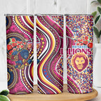 Brisbane Lions ANZAC Day Skinny Tumbler Indigenous Poppy Remembrance Lion Warrior