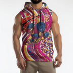 Brisbane Lions ANZAC Day Sleeveless Hoodie Indigenous Poppy Remembrance Lion Warrior