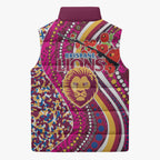 Brisbane Lions ANZAC Day Sleeveless Puffer Jacket Indigenous Poppy Remembrance Lion Warrior