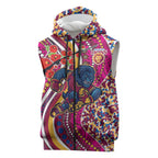 Brisbane Lions ANZAC Day Sleeveless Zip Hoodie Indigenous Poppy Remembrance Lion Warrior