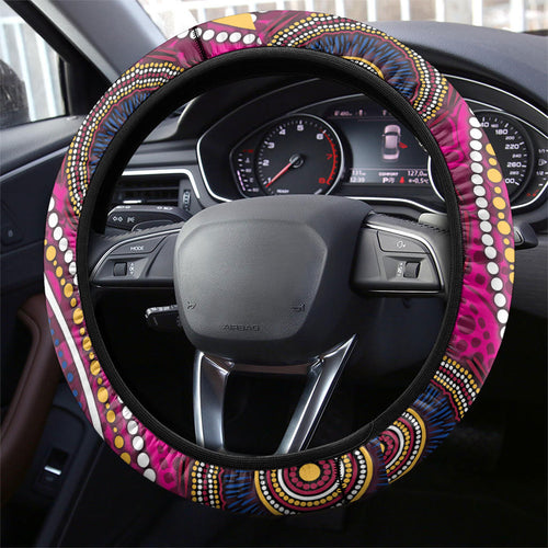 Brisbane Lions ANZAC Day Steering Wheel Cover Indigenous Poppy Remembrance Lion Warrior
