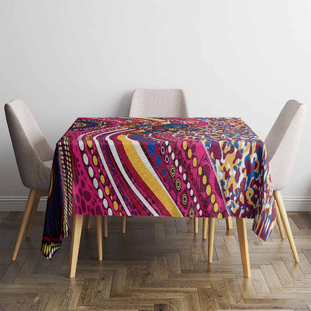 Brisbane Lions ANZAC Day Tablecloth Indigenous Poppy Remembrance Lion Warrior