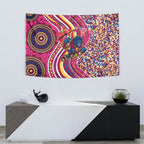 Brisbane Lions ANZAC Day Tapestry Indigenous Poppy Remembrance Lion Warrior