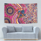Brisbane Lions ANZAC Day Tapestry Indigenous Poppy Remembrance Lion Warrior