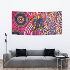 Brisbane Lions ANZAC Day Tapestry Indigenous Poppy Remembrance Lion Warrior