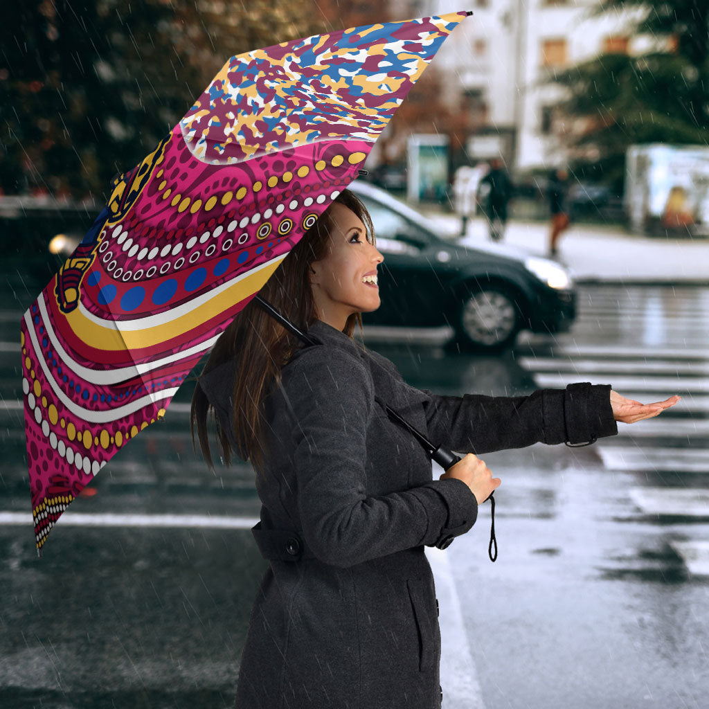 Brisbane Lions ANZAC Day Umbrella Indigenous Poppy Remembrance Lion Warrior