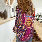 Brisbane Lions ANZAC Day Women Casual Shirt Indigenous Poppy Remembrance Lion Warrior
