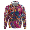Brisbane Lions ANZAC Day Zip Hoodie Indigenous Poppy Remembrance Lion Warrior